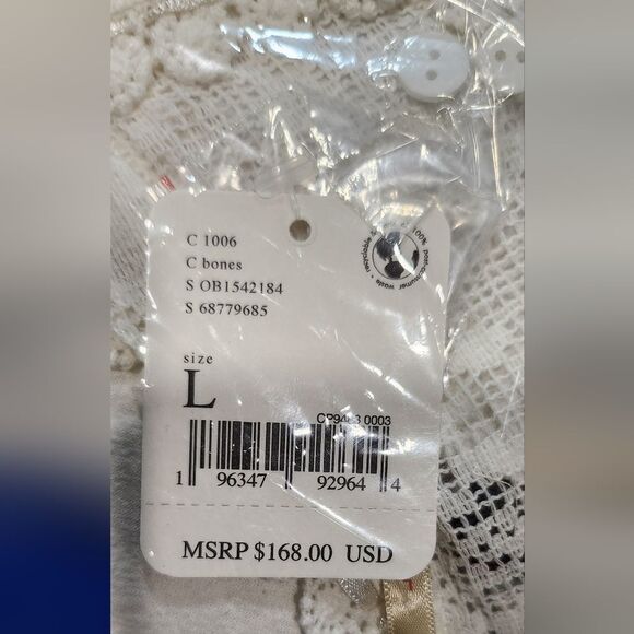 Nwt Free People Meadows Womens embroidered cropped cotton blouse Sz L - Picture 11 of 14